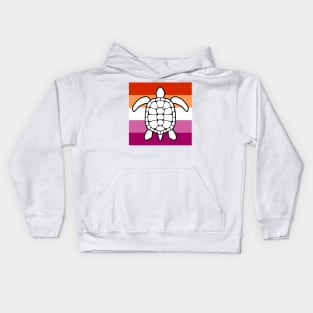 pride turtles - lesbian Kids Hoodie